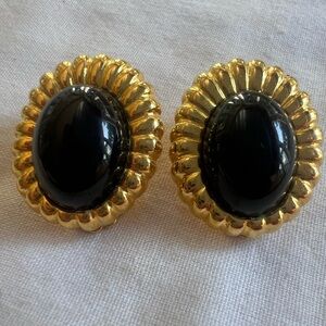 Elegant Vintage Gold and Black Women's Earrings